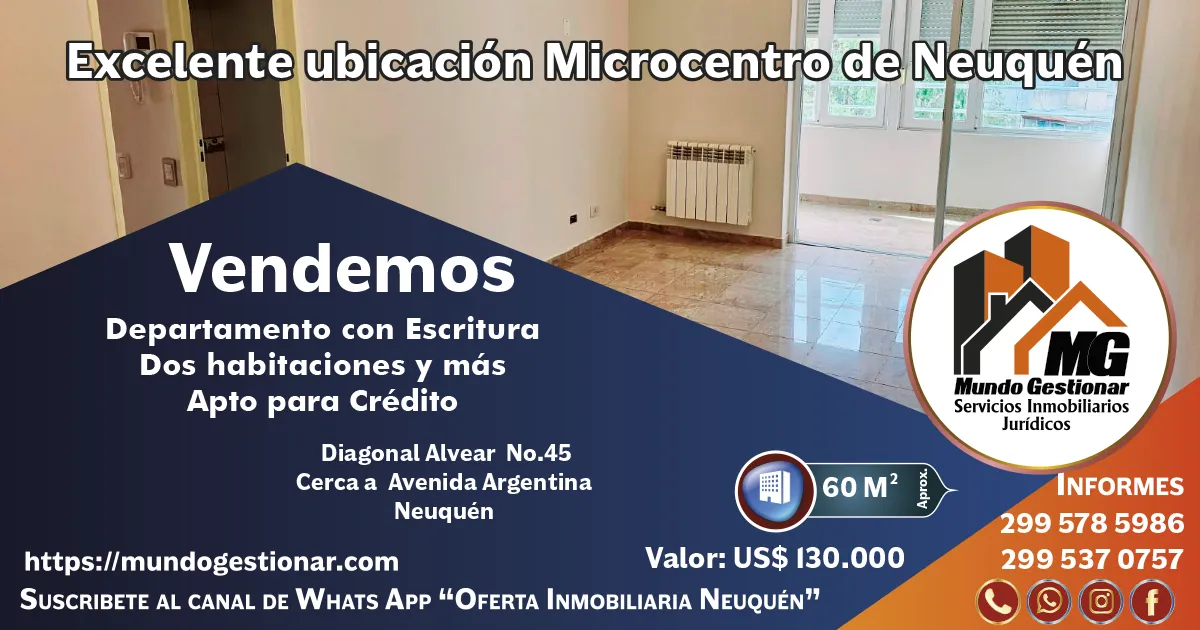 Departamento en venta – Excelente ubicación en el microcentro de Neuquén